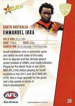 2012 Select Future Force #20 Emmanuel Irra Back